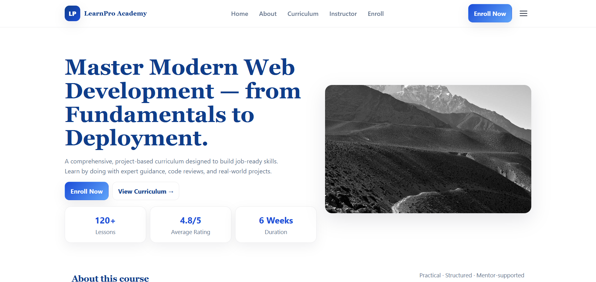 Online Course Landing Page